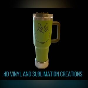 40oz Black Handle Grinch Tumbler